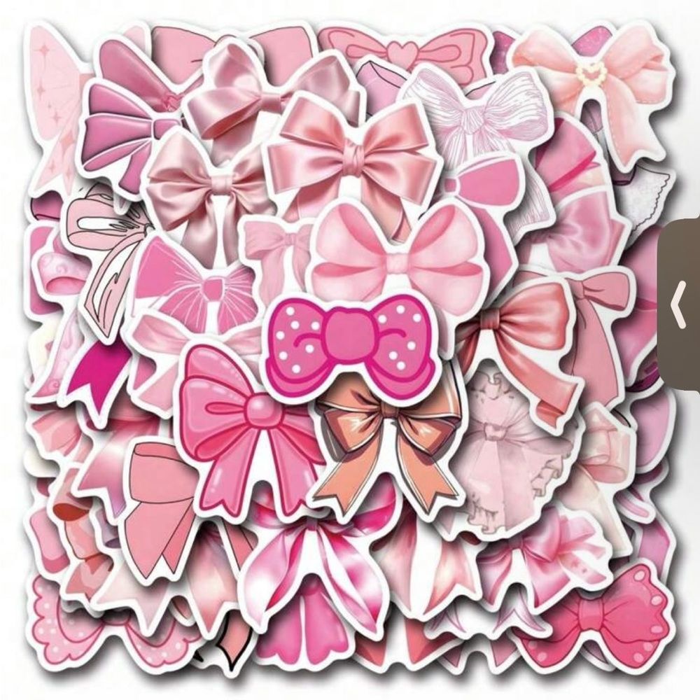 57 Pink Bow Sticker Set
